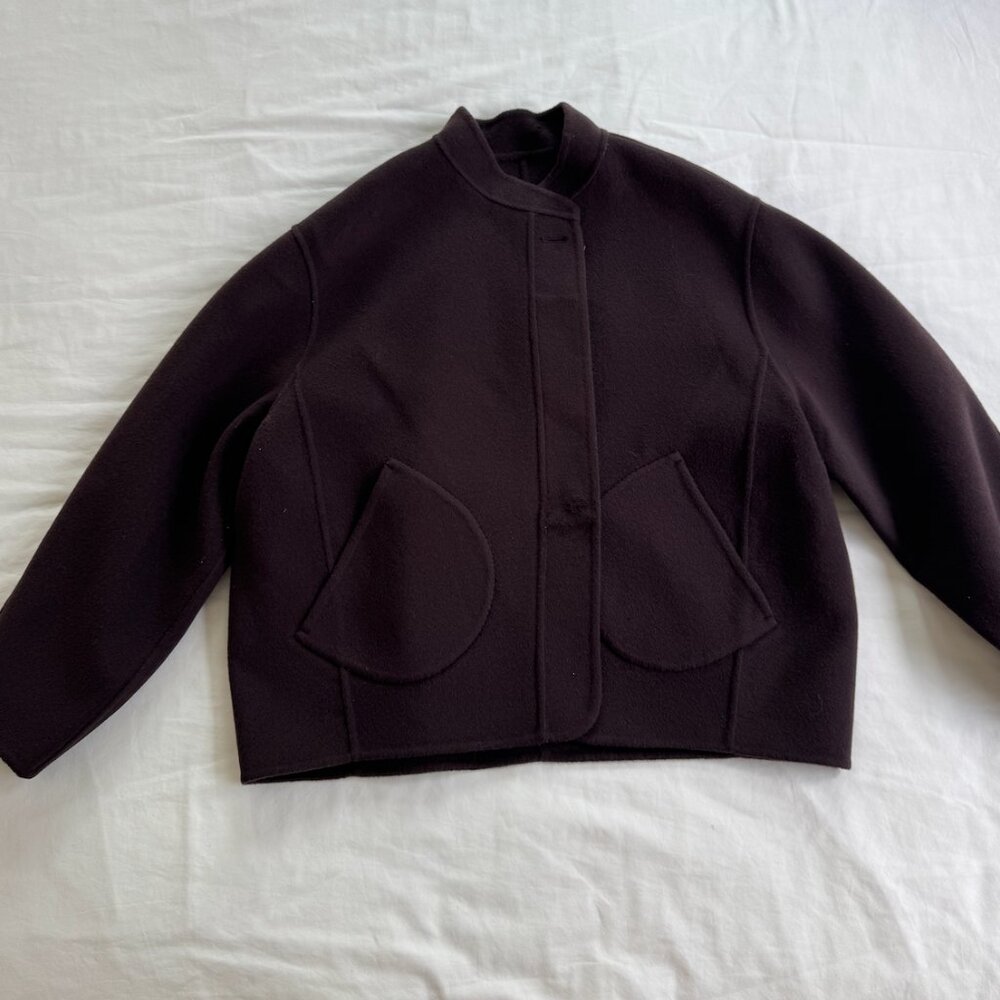 Soeur windsor coat in burgendy/ brown - Picture 2 of 4